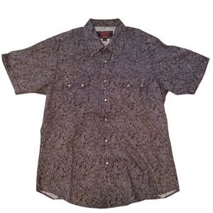 Rock&Roll Denim Men’s ShortSeeve Floral Print  Snapdown Shirt